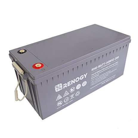 Renogy Deep Cycle AGM Battery 12 Volt 200Ah for RV, Solar, Marine, and Off-grid Applications