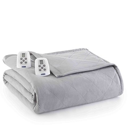 Shavel Home Products Thermee Electric Blanket, Queen, Slate Grey