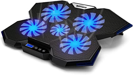 TopMate C302 10-15.6 Laptop Cooler Cooling Pad|Ultra Slim Portable 2 Quiet 14CM Big Fans 1300RPM with USB Line Built in