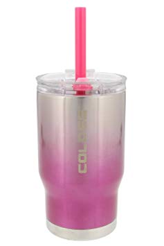 reduce COLDEE Vacuum Insulated Stainless Steel Kids Tumbler with Straw, 3-in-1 Lid, 14oz - Tasteless and Odorless, BPA Free, Portable & Great for Children (Ombre Design - Pink)