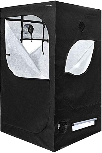YINTATECH 48"x48"x80" Plant Grow Tent, Reflective Mylar 600D Oxford Fabric Growing Room, with Waterproof Floor Tray, for Indoor Gardening Hydroponic Plant Germination Growing