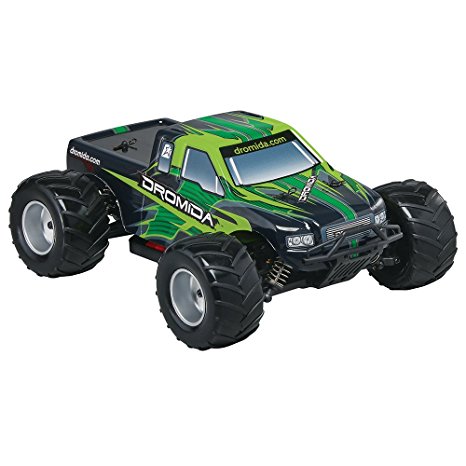 Dromida 1:18 Scale RTR Remote Control RC Car: Electric 4WD MT Monster Truck with 2.4GHz Radio, 7.2V 6C 1300mAh NiMH Rechargeable Battery, 4 x AA Batteries and Charger