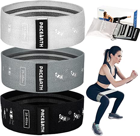 Fabric Booty Bands for Women Butt and Legs, Set of 3 Non Slip Cloth Resistance Working Out Band for Glute, Squat, Thigh, Exercise Booty Bands with Label Guide for Gym or Home Workout