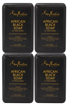 Shea Moisture African Black Soap Bar Soap 8 oz Pack of 4