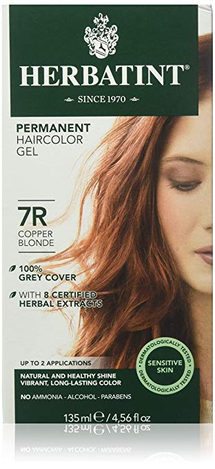 Herbatint Permanent Herbal Haircolor Gel, 7R Copper Blonde, 4.56 Ounce