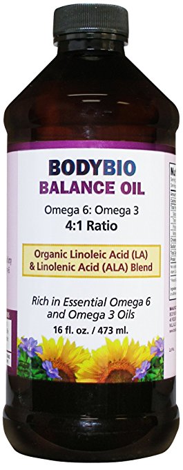 BodyBio - Balance Oil, Organic Safflower Seed and Flax Seed Oil Blend, 16 oz.