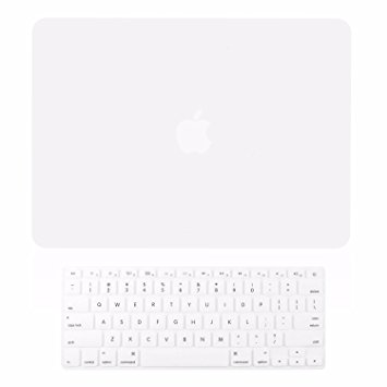 TOP CASE - 2 in 1 Bundle Deal Retina 13-Inch Rubberized Hard Case Cover and Keyboard Cover for MacBook Pro 13.3" with Retina Display Model: A1425 and A1502 (Release 2013) - Satin White