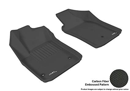 3D MAXpider Front Row Custom Fit All-Weather Floor Mat for Select Fiat 500 Models - Kagu Rubber (Black)