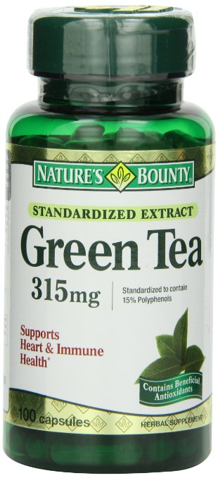 Natures Bounty Green Tea Extract 315 mg Contains EGCG 100 Capsules