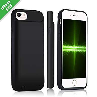 Chargable iPhone 6/6s Battery Case, ZANYA 3000mAh Rechargeable Slim Charging Case Supports Lightning Headphones and Sync Data