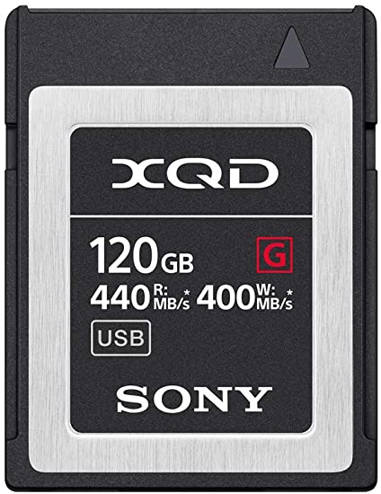 Sony 120GB (128GB pre format) 5x TOUGH XQD Flash Memory Card - High Speed G Series ( Read 440MB/s and Write 400MB/s) - QDG120F