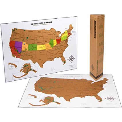USA with National Parks - Travel Tracker Map - Scratch off where you've been.