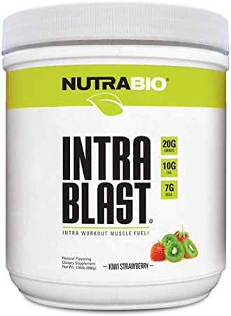 NutraBio Intra Blast Natural (Kiwi Strawberry) - Naturally Sweetened and Flavored Intra Workout
