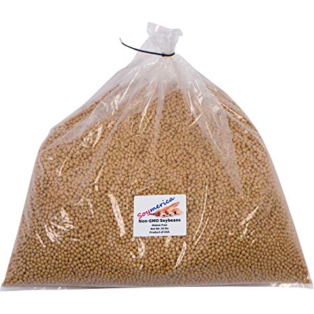 Soymerica Non-GMO Soybeans - 28 Lbs (Newest Crop). Identity Preserved (IP). Great for Soy Milk and Tofu. 100% Product of USA