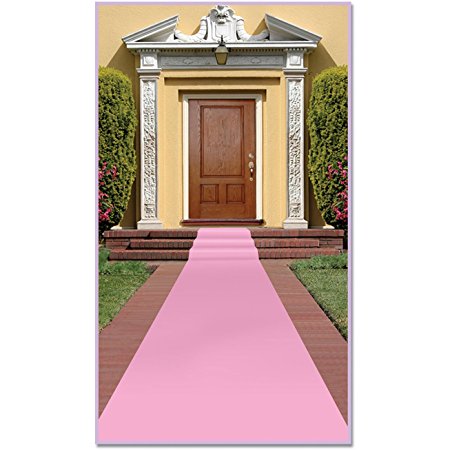 Beistle Carpet Runner, 24in by 15 ft, Pink