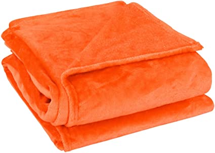 uxcell Flannel Fleece Blanket Queen Size - Soft Lightweight Plush Microfiber Bed Blanket for Sofa or Couch, Machine Washable Blankets Fleeces, Coral 78x90 Inch