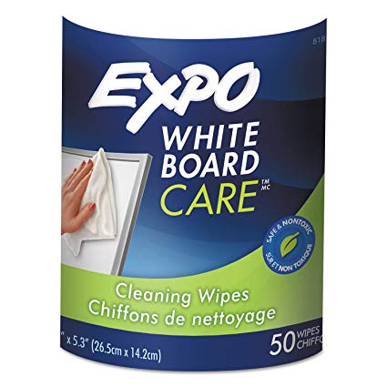 EXPO : Dry Erase Board Cleaning Wet Wipes, 6 x 9, 50 per container -:- Sold as 2 Packs of - 1 - / - Total of 2 Each