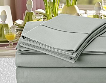 Hotel Collection Top Sellers - #1 Rated Sheets On Amazon-Highest Quality!Luxury 1000 Thread count 100% Egyptian Cotton Ultra Soft Sheet Set, Queen, Silver