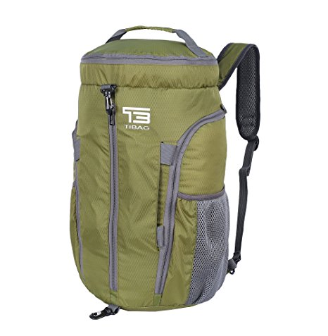 TB TIBAG 35L/40L Packable Lightweight Waterproof Travel Sports Duffel Backpacks Bag (ARMY GREEN, 35L)