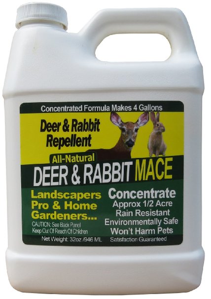 Nature's Mace 32oz. Concentrate Deer & Rabbit Repellent, Treats 1/2 Acre - University Study - Proven Technology!