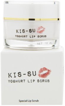 Juicy Skin Care - Kis-Su Yoghurt Lip Scrub (Extract Yogurt for dry lips treatment & lip scrub) Gel Micro from walnut grain with Hydrolysed Collagen and Vitamin C ( 0.35oz)