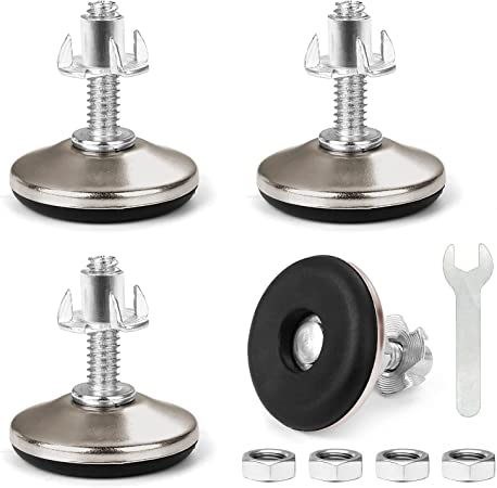1/4" UNC Threaded Furniture-Leveler-Adjustable-Furniture-Leveling-Feet HanKun Furniture Leveler Thread Screw in for Tables, Cabinets, Shelves, Sofas, Chair Liftersetc(Set of 4pcs)