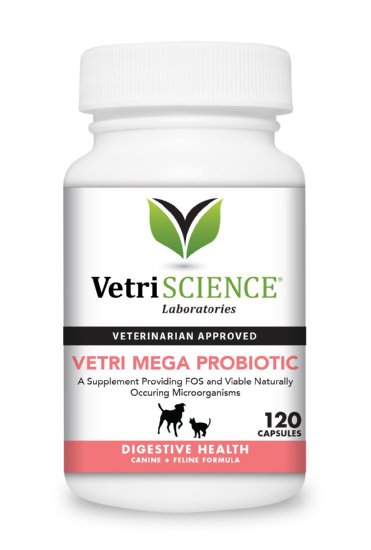 VetriScience Laboratories Mega Probiotic for Dogs and Cats 120 Capsules