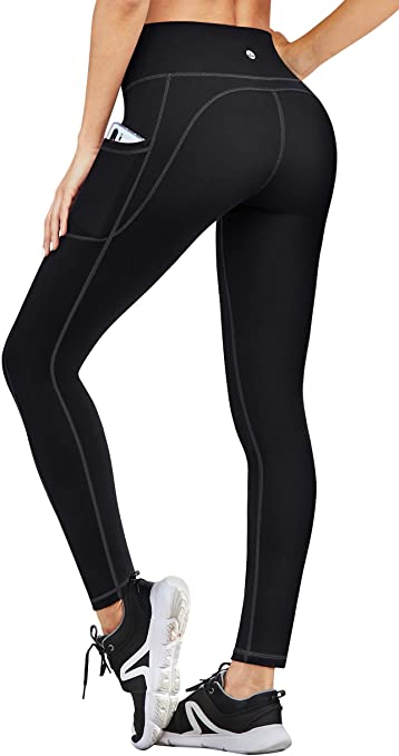 Heathyoga High Waist Yoga Pants with Pockets for Women, Tummy Control Yoga Leggings with Pockets Workout Athletic Pants