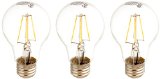 LED2020 ZL-A19-FIL-6W-27K-3PACK 2700 K Edison Style 6W A19 LED Filament Bulb to Replace 50W Incandescent Bulb Pack of 3 Small Soft White