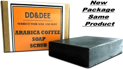 ! WOW! 2 IN 1 Arabica Coffee Soap Bar With Real Coffee Powder Is The Best Body Scrub Exfoliator And Cleanser For Body And Face-Combine With Organic Herb- Essential Oil All Natural Recipe 3.5 OZ