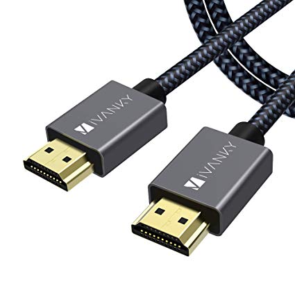 4K HDMI Cable 10 ft, iVanky High Speed 18Gbps HDMI 2.0 Cable, 4K HDR, HDCP 2.2, 3D, 2160P, 1080P, Ethernet - Braided HDMI Cord 30AWG, Audio Return(ARC) Compatible UHD TV, Blu-ray, Xbox, PS4/3, Fire TV