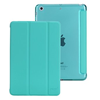 Ipad Mini Case,THZY iPad Mini Transparent Back Ultra Slim Light Weight Auto Wake Up/Sleep Smart Cover Tri-fold Protective PU Leather Case for iPad Mini 3/2/1 (Mint Green)