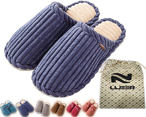 Indoor Slippers Cozy Nonslip Memory Foam Lightweight Lining Plush Washable Warm Cotton Home House Lijeer