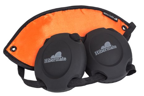 Hibermate Sleep Mask with Ear Muffs for Better Sleeping at Home or Travel. Luxurious light Blocking Mask, Flexible Sound dampening Silicone Ear Muffs. (Tangerine Orange)