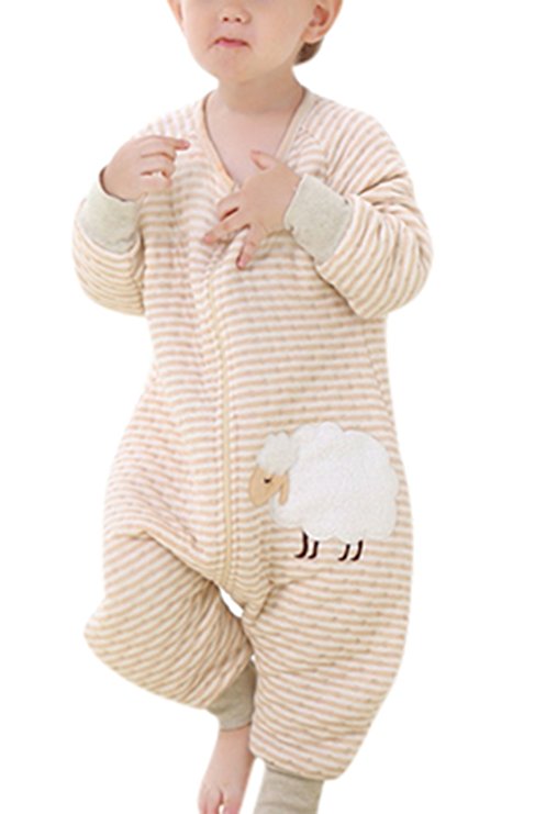 Nine States Baby Soft Cotton Sleeping Sack Long Sleeve Wearbale Blanket Beige