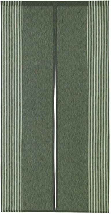 Narumi Vertical Stripe Cotton Cloth Japanese Noren Curtain Tapestry (Dark Green)