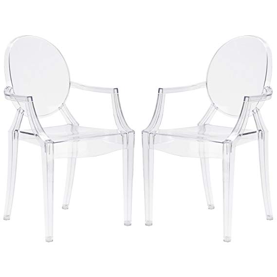Poly and Bark Burton Arm Chair In Clear (Set of 2)