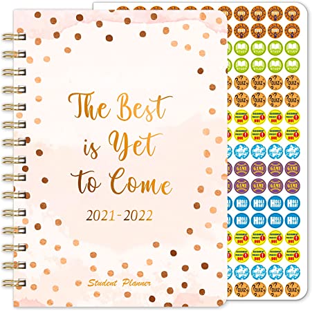 Student Planner 2021-2022 - Academic Planner 2021-2022 Weekly & Monthly with Tabs, July 2021 - June 2022, 6.3" X 8.4", Bonus Ruler, Planning Stickers, Strong Twin-Wire Binding, Perfect Organizer