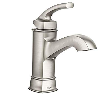 Moen WS84414MSRN Hensley Single Handle 1 Hole Bathroom Faucet, Spot Resist Brushed Nickel