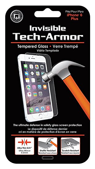 Qmadix Invisible First-Defense Tempered Glass 9H for Apple iPhone 6 Plus - Retail Packaging - Clear