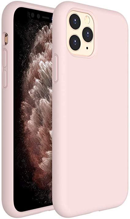 Miracase Liquid Silicone Case Compatible with iPhone 11 Pro Max 6.5 inch(2019), Gel Rubber Full Body Protection Shockproof Cover Case Drop Protection Case (Sand Pink)