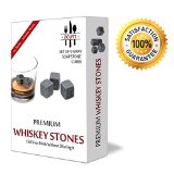 Premium Whiskey Sipping Stones Set of 9 100 Pure Soapstone -- Includes Carrying Pouch and Light Gift Box