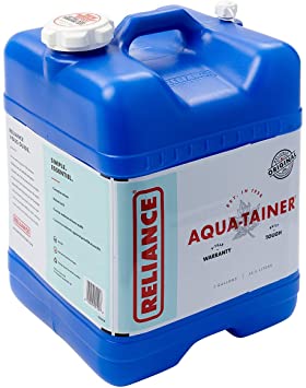 Reliance Products Aqua-Tainer 7 Gallon Rigid Water Container, Blue, 11.3 Inch x 11.0 Inch x 15.3 Inch