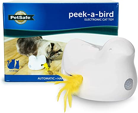 PetSafe Electronic Cat Toys, Automatic Cheese and Peek-A-Bird, Hide and Seek Teaser Toy, Interactive Ambush Bird and Mouse Hunt, Motion Activated Fun for Kittens