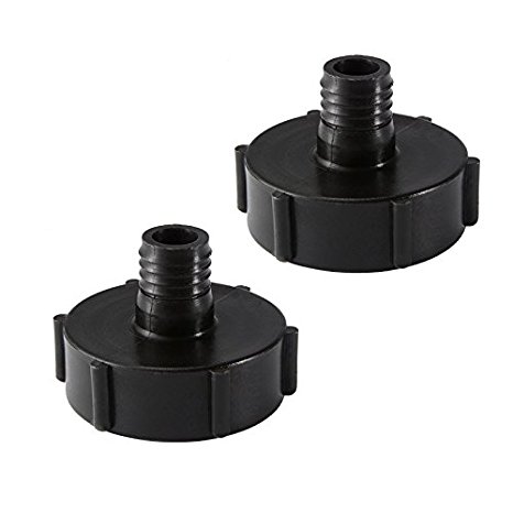 XCSOURCE 2pcs IBC Tank Adapter Coarse Thread 2" to 3/4" Water Tank Connector Fitting Black BI760