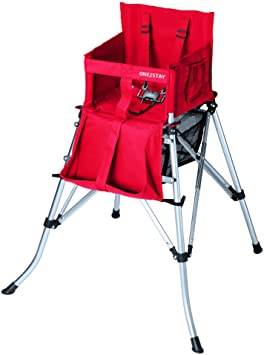 One2Stay P71854-H Portable Baby High Chair - Slightly Red