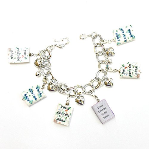 Mini Book Bracelet Custom Personalized from durable Polymer Clay by Book Beads