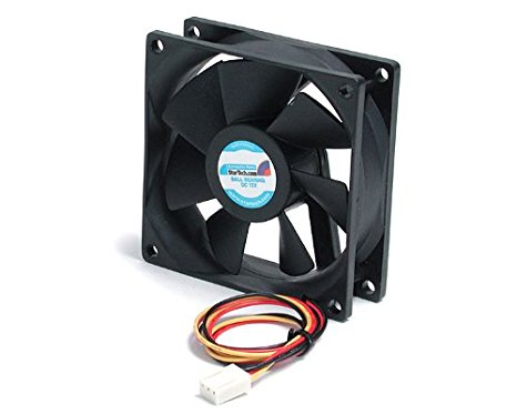 StarTech.com 80x25mm Ball Bearing Quiet Computer Case Fan with TX3 Connector FAN8X25TX3L (Black)