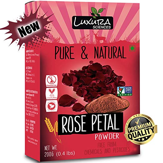 Luxura Sciences Natural and Double Filtered Rose Petal Powder For Skin (200 g)