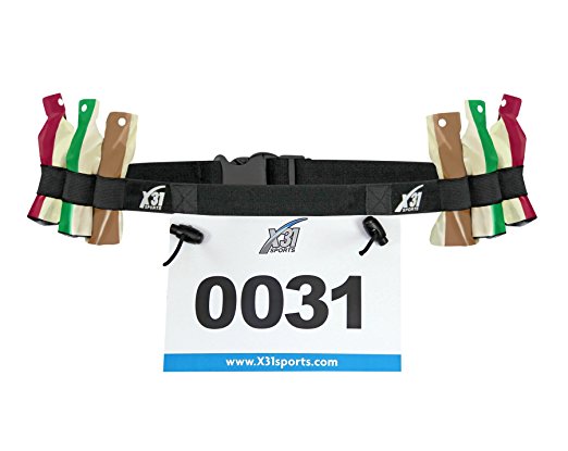 X31 Sports Triathlon Race Number Belt with 6 Gel Loops